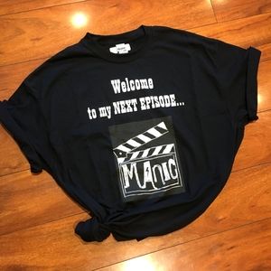 Sarcastic Funny Manic Black & White T Shirt XL